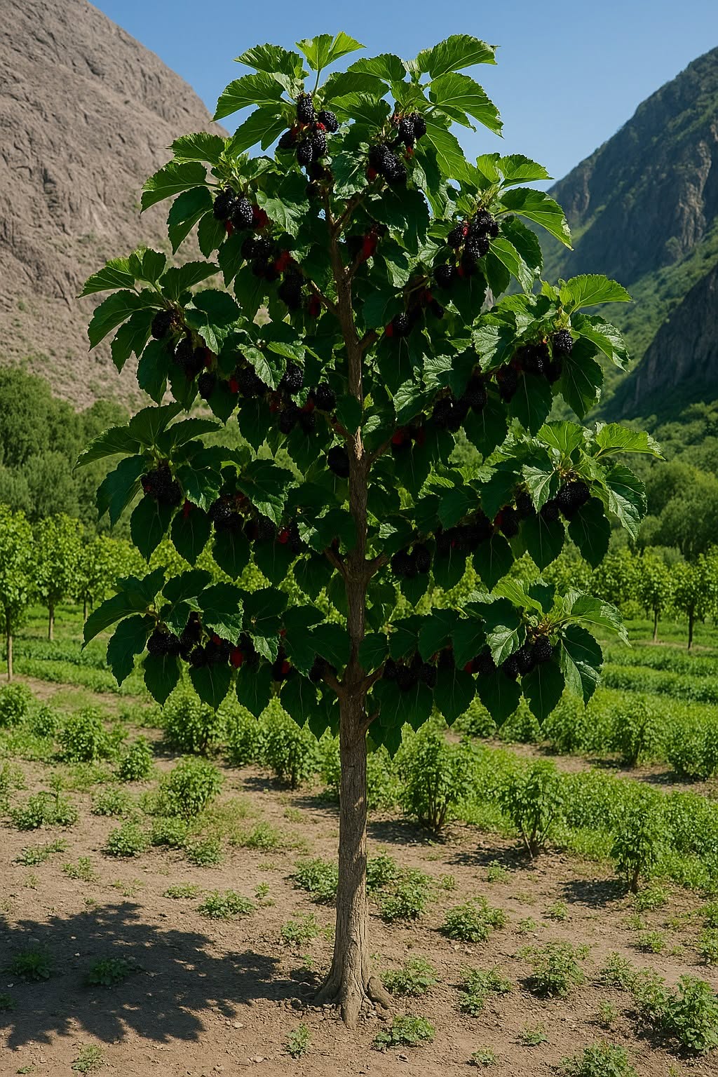 Mulberry tree and mulberry fruit